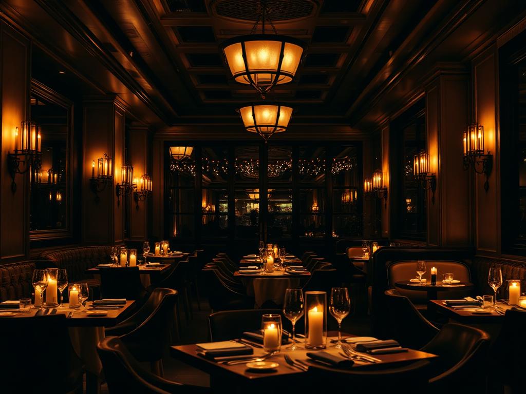 Candlelit fine dining room